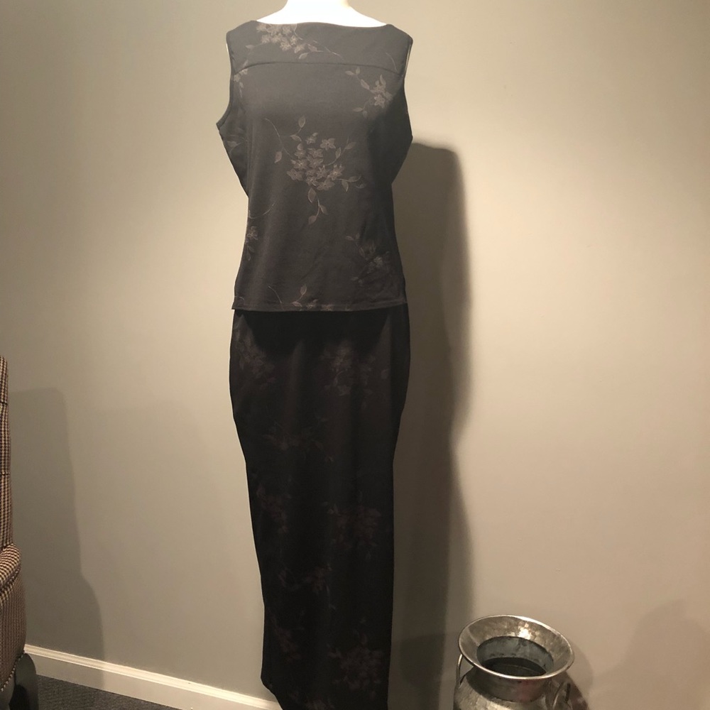 STUDIO Y | WOMENS FLORAL TANK TOP W/MATCHING MAXI SKIRT
